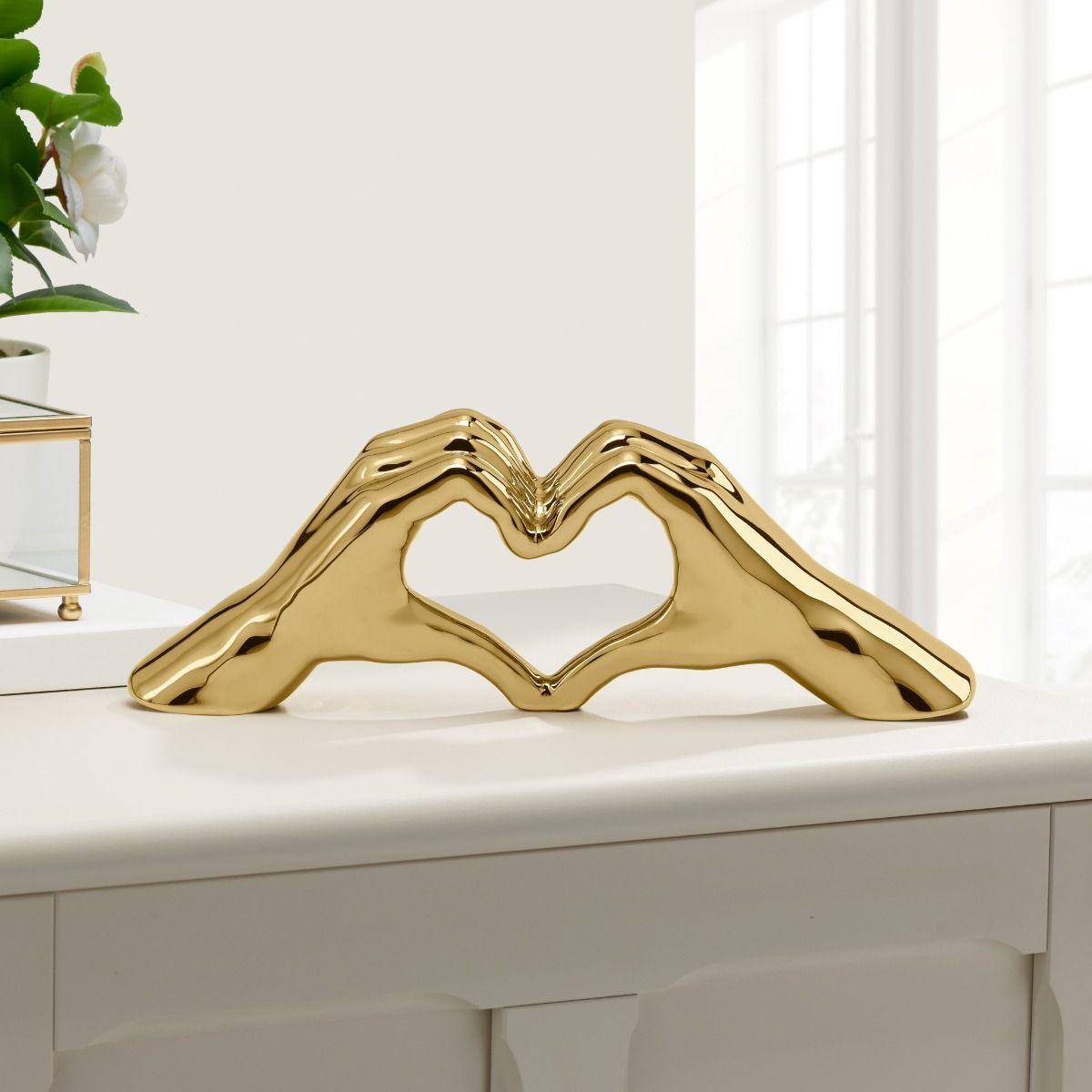 Love Gesture Hand Sculpture by Torre & Tagus - Gold